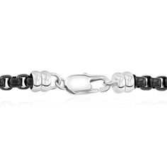 An alternative imagining of the classic chain necklace, this men’s link box chain features sturdy engineering with black ion-plated stainless steel. Prominent links catch the eye evoking the contemporary-cool spirit of rock and roll. | Men’s Link Box Chain | Black Ion-Plated Stainless Steel, Necklace | Size 24" | Helzberg Diamonds Black Jewelry With Rectangular Box Chain Links, Helzberg Diamonds, Necklace Size, Steel Necklace, Stainless Steel Necklace, Necklace Sizes, Box Chain, Rock And Roll, Rocker