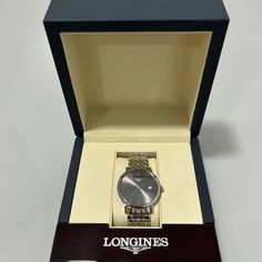 Longines Elegant Automatic Grey Dial Stainless Steel Watch 39mm L49104726 $1,900. New With Box. From Saks. Case Shape: Round Material: Stainless Steel Glass: Sapphire Dimension: 39.00mm Water Resistance: 30 Meters (100 Feet) Movement And Functions Caliber: 619/888 Automatic Function: Hours, Minutes, Seconds, And Date. Bracelet Bracelet Material: Stainless Steel Timeless Diamond Watch With Chronometer For Gift, Timeless Diamond Watch With Chronometer As Gift, Timeless Silver Watch With Subdials, Timeless Silver Watches With Subdials, Silver Timeless Watch With Subdials, Luxury White Gold Business Watch, Timeless Polished Diamond Watch For Business, Luxury White Gold Watches With Round Dial, Timeless Diamond Watch With Polished Finish For Business