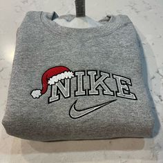 Not Nike Brand Please Allow Up To A Week To Ship Design Size Is 7x5 -Unisex Sizing True To Fit -Embroidered Design -Use Gildan Brand For Crewnecks, However There May Be A Substitute For A Similar Brand -Available In S, M, L, Xl, 2xl Size Of Design Is The Same For All Sizes Of Crewnecks So Design Will Look Smaller On A 2xl Compared To A S Material Is 50/50 Cotton/Polyester *Colors May Vary Slightly* Nike Christmas Sweatshirt, Christmas Nike Sweatshirt, Custom Nike Sweatshirt, Nike Christmas, Nike Embroidered Sweatshirt, New England Patriots Sweatshirt, Nike Hoodies, Thankful Sweatshirt, Button Hoodie