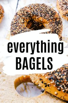 everything bagels are made with sesame seeds and sprinkled with black sesame seeds