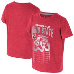 Get your toddler ready to cheer on the Ohio State Buckeyes with this adorable Colosseum Crushing It T-Shirt. This tee features a monster truck design and team details for a fun and spirited look that's perfect for game day. Plus, the blended fabric offers a soft and comfortable feel that's gentle on your little one's skin. Crushing It, Truck Design, Ohio State Buckeyes, Monster Truck, Ohio State, Game Day, Toddler Boys, Scarlet, Ohio