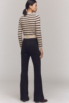 Polyester, elastane Seamed details Pull-on styling Machine wash Imported | Lana Flare Pants by Sanctuary in Black, Women's, Size: XS, Polyester/Elastane at Anthropologie East Coast Fashion, Girl Silhouette, California Style, 50 Fashion, Guest Dresses, Flare Pants, Black Pants, Cool Girl, Anthropologie