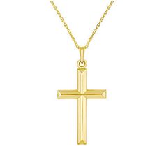 This subtly elegant necklace features a Singapore chain and a cross pendant. Elegant Cross Necklace With Box Chain, Classic Crucifix Jewelry With Polished Finish, Classic Polished Crucifix Jewelry, Classic Crucifix Cross Necklace For Formal Occasions, Classic Cross Pendant Necklace, Classic Polished Crucifix Cross Necklace, Classic Cross Necklace For Formal Occasions, Formal Classic Cross Necklace, Formal Fine Jewelry Crucifix Cross Necklace