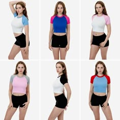 43077 - Baby Rib Short Sleeve Cropped Raglan – Los Angeles Apparel Fitted Raglan Sleeve Tops For Summer, Fitted Blue Tops With Contrast Color, Summer Sports Tops With Contrast Color, Casual Raglan Sleeve Cropped T-shirt For Summer, Casual Cropped T-shirt With Raglan Sleeve For Summer, Summer Raglan Sleeve Crop Top, Fitted Blue Color Block T-shirt, Sporty Fitted Raglan Sleeve Tops, Sporty Fitted Top With Raglan Sleeves