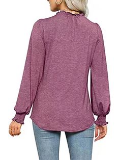 Material:70%-80% Cotton.Features:V-neck. long sleeve. solid color. tight cuff. puff sleeve. loose. blouse.Style: Casual Fall V-neck Puff Sleeve Top With Blouson Sleeves, Fall V-neck Top With Elastic Sleeves, Chic Solid V-neck Long Sleeve Top, Solid V-neck Blouse For Layering, Fall Season Solid Color Tops With Balloon Sleeves, Solid Balloon Sleeve Tops For Fall, Fall Balloon Sleeve Top In Solid Color, Fall Solid Color Balloon Sleeve Top, Fall Puff Sleeve Long Sleeve Top