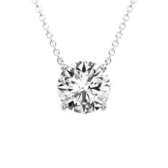 Platinum Four Prong Basket Solitaire Diamond Pendant (Mounting). This light four prong wire basket is designed to showcase the unique beauty of a round brilliant diamond of your choice. This lovely solitaire pendant is attached to an 18 cable link chain. Truly a classic design that is perfect for any occasion Dazzling White Gold Solitaire Necklace With Round Pendant, Dazzling White Gold Solitaire Necklace, White Solitaire Necklace With Diamond Accents And Round Pendant, Dazzling Diamond Solitaire Necklace With Round Pendant, Platinum Solitaire Necklace With Round Diamond Pendant, Dazzling Solitaire Diamond Pendant Necklace, Platinum Round Pendant With Single Diamond, Luxury Round Solitaire Necklace With Diamond Cut, Luxury Round Diamond Cut Solitaire Necklace