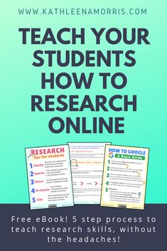 a book with the title teach your students how to research online, and three books on each