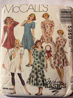 an old fashion sewing pattern for women's dresses