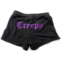 Creepy Shorts Grunge Cotton Bottoms With Letter Print, Cotton Sports Bottoms With Graphic Print, Cotton Shorts With Letter Print For Streetwear, Cotton Letter Print Shorts For Streetwear, Cotton Streetwear Shorts With Letter Print, Cotton Graphic Print Sports Bottoms, Streetwear Cotton Shorts With Letter Print, Graphic Print Cotton Sports Bottoms, Cotton Athletic Shorts For Cheerleading