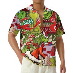 TAILOR-MADE TROPICAL STYLE 🌴 Our Hawaiian shirts are crafted just for you, not pre-made. Allow 3-6 business days for production. Please review all product details like type, size, and shipping address carefully before ordering to ensure accuracy. VIBRANT DESIGNS AND HIGH-QUALITY MATERIALS 🎨 Material: 100% polyester for softness and comfort. Features: Soft fabric with an open collar and round buttons ensures comfort with every wear. ❗ Color Disclaimer: Actual colors may slightly differ from online images due to monitor and lighting variances. SIZING GUIDE 📏 Achieve the perfect fit by following our detailed sizing guide (available in the last photo). We suggest using a tape measure for accuracy. Note: Manual measurements could vary by 1 - 1.5 inches. SHIPPING DETAILS 🚚 Shirts are shipped Multicolor Printed Christmas Tops, Multicolor Printed Holiday Tops, Multicolor Printed Tops For Holiday, Multicolor Graphic Print Holiday Tops, Holiday Short Sleeve Printed Top, Holiday Multicolor Graphic Print Tops, Casual Red Shirt As A Gift, Casual Red Shirt As Gift, Casual Red Shirt For Gift