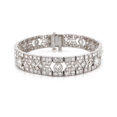 This is a beautiful retro inspired diamond link platinum bracelet. Covered by splendid round cut white natural diamonds 10.21 ct in total. Diamonds are all natural in G-H Color Clarity VS. Platinum 950 metal. Length: 17.4 cm Width. 1 cm Weight: 31 g Platinum Bracelet, Jewelry Accessories Ideas, 18k Gold Jewelry, White Gold Bracelet, White Diamonds, Retro Inspired, Diamond White, Link Bracelets, Ring Earrings