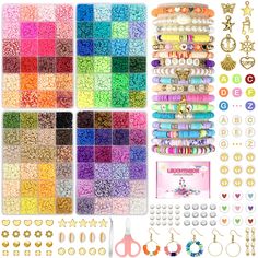 many different types of beads and accessories