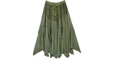 Olive Drab Renaissance Chic Skirt in Clothing - Asymmetrical Hem Skirt in Green - So soft and flowy the fabric really moves with you adding intrigue to choreography. Features: Stonewash, Misses, Handkerchief, Solid, Western, Renaissance,Western-Skirts. Green Asymmetrical Hem Skirt For Spring, Festival Green Tiered Skirt Bottoms, Green Tiered Skirt Bottoms For Festival, Bohemian Green Asymmetrical Maxi Skirt, Asymmetrical Green Skirt For Festival, Green Asymmetrical Skirt For Festival, Green Asymmetrical Hem Skirt For Summer, Green Flowy Skirted Bottoms, Green Flowy Bottoms