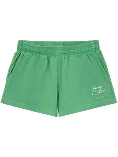 Green Cotton Bottoms With Built-in Shorts, Green Stretch Shorts With Elastic Waistband, Green Cotton Shorts For Loungewear, Green Cotton Loungewear Shorts, Stretch Cotton Shorts With Side Pockets, Green Comfort Waistband Shorts, Green Loungewear Shorts With Elastic Waistband, Green Leisure Bottoms With Side Pockets, Green Sporty Shorts For Loungewear