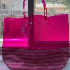 Nwot Victoria’s Secret Tote Hot Pink. Never Used. Chic Victoria's Secret Beach Bag, Victoria's Secret Pink Bags For Vacation, Victoria's Secret Pink Vacation Bag, Victoria's Secret Beach Bag For Summer, Victoria's Secret Summer Beach Bag, Victoria's Secret Casual Beach Bag, Fringe Tote Bag, Victoria Secret Tote Bags, Purple Jacket