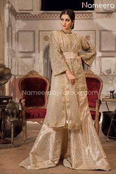 Pakistani Sharara, Bridal Sharara, Sharara Dress, Dress For Bride, Latest Bridal Dresses, Embroidery Online, Zari Embroidery, Pakistani Bridal Dresses, Pakistani Bridal Wear