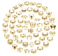 PRICES MAY VARY. ⚭Open Toe Ring Set⚭ You will get 58 different styles of women's toe ring set in one order.Including butterfly toe rings, snake toe rings, heart toe rings, flower toe rings, snake toe rings, CZ toe rings, leaf toe rings, band toe rings, and more.Various choices meet your changeful needs, beautiful foot jewelry as daily wear.Simple basic design with vintage style never goes out of style, a great choice for summer beach foot jewelry. ⚭Boho Adjustable Toe Ring⚭Open design made these fitted toe rings can be worn on the foot, but also on the finger, suits for most people.These adjustable open-toe rings for women can be used as knuckle rings, stacking rings, minimalist rings, medium ring sets, retainer rings, tail rings, or toe rings. ⚭Pay Attention⚭When you adjust the foot ring, Rings Snake, Rings Summer, Gold Toe Rings, Rings Set For Women, Rings Flower, Summer Cocktail Party, Beach Foot Jewelry, Rings Heart, Rings Minimalist