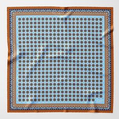 Sky Blue Silk Bandana Neckerchief - Made in Italy - Elizabetta Elegant Blue Scarf With Bandana Print, Elegant Blue Bandana, Blue Silk Scarf With Paisley Print, Suit Pocket Square, Famous Car, Suit Pocket, Italian Silk Scarf, Paisley Border, Medallion Print