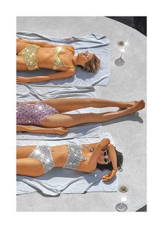 Summer Time Poster - Sequin bikinis - desenio.com Sequin Swimwear, Desenio Posters, Time Poster, Camila Morrone, Retro Swimwear, Online Posters, Poster Retro, Poster Vintage, Venice Beach