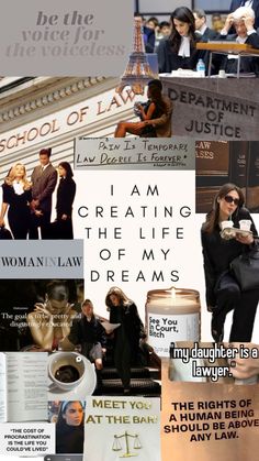 the collage shows many different types of women in business attire and words that read, i am creating the life of my dreams