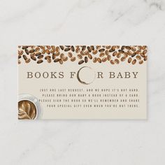 books for baby card with coffee beans on it