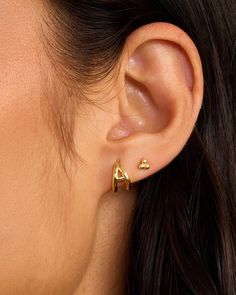 Available as a single earring. You can wear your initial or a loved one's, and stack it with other gold and diamond earrings. Alphabet Single Huggie Earring in 18k Gold/B, Women's by gorjana