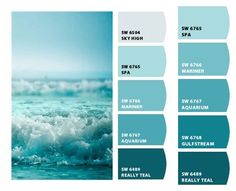 the ocean color scheme is blue and green