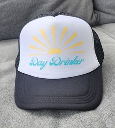 Day Drinker Foam Front Trucker Hat Snap Back Summer Hats - Etsy Trendy Hats For Women, Trendy Bachelorette, Boat Hat, Hat Day, Trendy Hat, Hat Ideas, Bachelorette Gifts, Summer Hat, Hat For Women