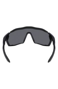 A snap-off top bar and Max Optics offer precise vision from all angles on these sporty shield sunglasses built with grippy, adjustable temple arms. 58mm lens width; 16mm bridge width; 130mm temple length 100% UV protection Easily insert clip-in prescription lenses. Floating nose pad enhances airflow and absorbs impact. Antifog ventilation holes Adjustable temple arms with enhanced rubber sleeves Injected Imported Functional Sports Sunglasses With Polarized Lenses, Functional Sports Sunglasses With Anti-reflective Coating, Functional Anti-reflective Sports Sunglasses, Functional Polycarbonate Shield Sunglasses With Uv Protection, Functional Sunglasses With Uv Protection For Cycling, Functional Polarized Shield Sunglasses For Sports, Anti-reflective Shield Sunglasses For Sports, Functional Shield Sunglasses With Uv Protection For Outdoor, Functional Polarized Sunglasses For Cycling