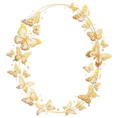 gold butterflies arranged in the shape of a circle