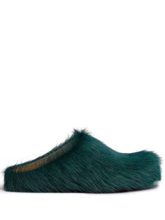 Shop Marni Fussbet Sabot calf-hair slippers Mule Silhouette, Women Towel, Sport Shoes Women, Blue Towels, Long Hair Women, Leather Slides, Slipper Shoes, Pretty Shoes, Calf Hair