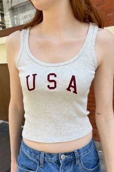 Brandy Melville Usa Tank Top, Usa Tank, Ribbed Tank Top, Ribbed Tank Tops, Ribbed Tank, Matching Dresses