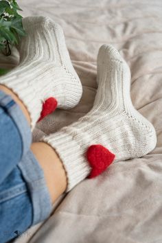 Red Felt Heart Socks Cozy and Soft White Wool Sock Cute - Etsy Cute Red Socks For Gifts, Handmade White Socks As Gift, Handmade White Socks For Gifts, Handmade White Socks For Gift, Cozy Handmade Socks For Stocking Stuffers, Cozy Knitted Socks For Gifts, Cozy Knitted Socks For Gift, Cozy White Socks As Gift, Cozy White Socks For Gifts