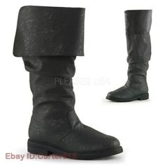 Medieval Boots, Pirate Boots, Costume Boots, Pirate Fashion, Fashion Shoes Flats, Vintage Mens Fashion, Outdoor Boots, Estilo Chic, Long Boots