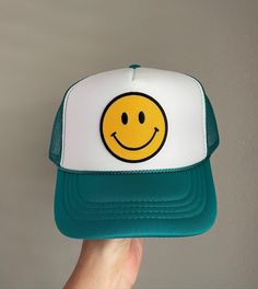 Unisex kids trucker hat  adjustable snapback Available in Pink/White on my shop page! Playful Adjustable Hat For Streetwear, Playful Adjustable Streetwear Hat, White Adjustable Trucker Dad Hat, Playful Snapback Baseball Cap For Streetwear, Adjustable Smiley Face Cap, Green Fun Snapback Trucker Hat, Fun Green Snapback Trucker Hat, Fun Green Trucker Baseball Cap, Green Snapback Trucker Hat, Fun Style