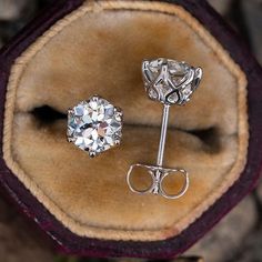 Brilliant Round Cut Moissanite Diamond Stud Earrings Moissanite Earrings, Cz Stud Earrings, Solitaire Diamond, 925 Silver Earrings, Diamond Stud, Fine Earrings, Diamond Jewellery, Engagement Jewelry, Moissanite Diamonds