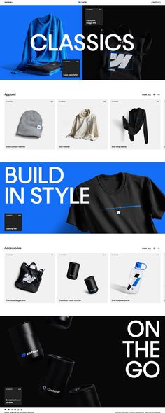 the website is designed to look like it has many different types of clothing on display