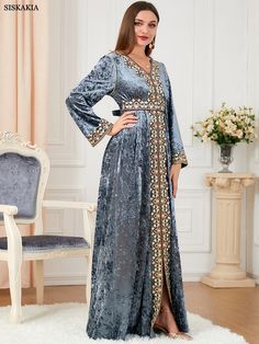 Women's Floral Embroidered Velvet Abaya Dress with Long Sleeves and Belt for Party Wear - Burgundy Dress,XL Anarkali Dress With Embroidered Border And Long Sleeves, Long Sleeve Anarkali Dress With Embroidered Border, Party Abaya With Dabka Work, Long Sleeve Abaya With Dabka Work For Party, Long Sleeve Gown With Dabka Work For Eid, Embroidered Long Sleeve Abaya For Party, Maxi Length Abaya For Eid Banquet, Eid Banquet Abaya In Maxi Length, Long Sleeve Kaftan For Eid Festivities