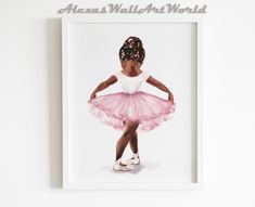 "This is DIGITAL FILE ONLY, NO PHYSICAL PRODUCT will be sent! Black Ballerina Print, Wall Art for Girls, Afro Ballerina Printable Nursery Decor, African American Toddler Girl Wall Art, Blush Pink Decor Since the bundle is huge, you get a PDF file with a link to download (google drive). Welcome to Alexa's WallArtWorld! The world of race car prints, construction vehicles, trucks, classic cars, Ballerinas, personalized alphabet letters and many others... This is HIGH-resolution PRINTABLE WALL ART ( American Nursery, Ballerina Nursery Decor, Toddlers Bedroom, Daughter Room, Pink Girl Room Decor, Decorating Toddler Girls Room, Ballerina Print, Dancer Wall Art, Ballerina Nursery