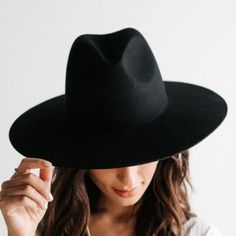 Gigi Pip Scottie Black, Stiff Wide Brim Fedora, Size 59 M/L. Only Worn A Few Times, In Excellent Condition! Absolutely Stunning Hat! Gigi Pip, Wide Brim Fedora, Wide Brimmed, Fedora, Women Accessories, Hats, Women Shopping, Black