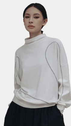 ❤️#outfits  #sweater #alternativefashion #fashion #techwear Trendy White Turtleneck Sweater, Trendy White High Neck Sweater, Trendy White Turtleneck For Spring, White Turtleneck Top For Loungewear, White Turtleneck Loungewear Top, Casual White Turtleneck For Spring, Trendy White Sweatshirt, Trendy White Long Sleeve Sweatshirt, Casual White Spring Turtleneck