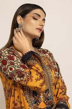 Shamaeel Ansari Ag-3 Casual Pret 2021 – Sara Clothes Yellow Long Sleeve Sets With Printed Motifs, Designer Yellow Kurta With Printed Motifs, Designer Wear Yellow Kurta With Printed Motifs, Yellow Palazzo Set With Printed Motifs In Traditional Drape, Traditional Yellow Palazzo Set With Printed Motifs, Yellow Palazzo Set With Printed Motifs For Navratri, Yellow Palazzo Set With Printed Motifs And Traditional Drape, Navratri Yellow Palazzo Set With Printed Motifs, Designer Yellow Palazzo Set With Printed Motifs