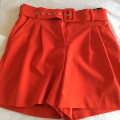 7th Avenue Red Bermuda Shorts With Belt Shorts With Belt, Bermuda Shorts, Size 6, Womens Shorts, New York, Red, Women Shopping, Color