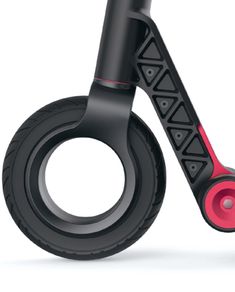 an electric scooter is shown with wheels and spokes on the front wheel