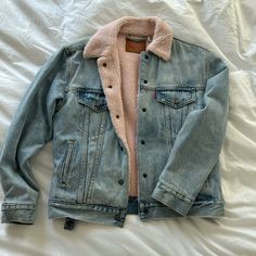 Worn Once - Euc Pink Denim Outerwear For Streetwear, Trendy Pink Denim Outerwear, Pink Washed Outerwear For Spring, Spring Pink Washed Outerwear, Casual Pink Denim Jacket For Winter, Pink Casual Denim Jacket For Winter, Pink Denim Jacket With Pockets, Pink Denim Jacket With Pockets For Fall, Pink Denim Jacket For Streetwear