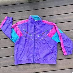 Vintage Colorful Funky 90s Windbreaker Jacket  // Size XL Great condition. Colors still bright and no damage visible. DM for measurements if needed. Retro Purple Windbreaker For Fall, Retro Purple Outerwear For Spring, Vintage Purple Windbreaker For Outdoor, Spring Purple Long Sleeve Windbreaker, Retro Purple Windbreaker For Winter, 90s Style Purple Long Sleeve Outerwear, 90s Style Long Sleeve Purple Outerwear, Purple Long Sleeve 90s Outerwear, 90s Purple Windbreaker For Fall