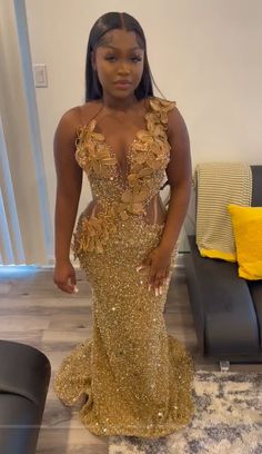 Make a grand entrance at any event with our Amazing Gold Sleeveless Mermaid Ball Dresses Sequins Lace-Up, we have the perfect dress to make you feel like a star. Gold Prom, African Prom Dresses, Gorgeous Prom Dresses, Prom Girl Dresses, Senior Prom Dresses, Classy Prom Dresses, Stunning Prom Dresses