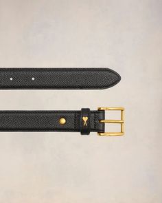 Black/Vibrated Brass Paris Paris Belt 25 Mm | AMI PARIS Paris Paris, Ami Paris, Xmas Ideas, Black Belt, New Shoes, Dean, Shoes Mens, Men Sweater, Black Leather