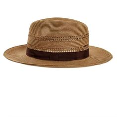 Introducing the Lisbon Sun Hat Straw, crafted with a luxurious polybraid large brim fedora and adorned with a delicate ribbon with cross piece. Perfect for any occasion, elevate your style with this elegant and exclusive hat, finished on the wearers left side.