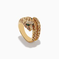 Effy Signature 14K Yellow Gold Emerald, Espresso, and White Diamond Ring White Diamond Ring, Effy Jewelry, Gold Yellow, Jewelry Designs, Luxury Jewelry, White Diamond, Espresso, Diamond Ring, Emerald